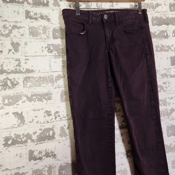 American Eagle Outfitters Jegging Women Plum Purple Super Stretch Size 4 Regular - Picture 4 of 16